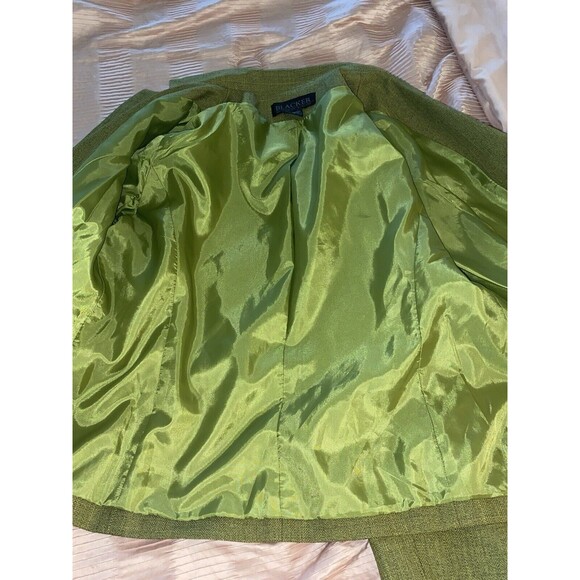 BLACKER Green 2-Piece Business/Career Jacket and Pleated Skirt Suit Size 10 - Picture 14 of 16